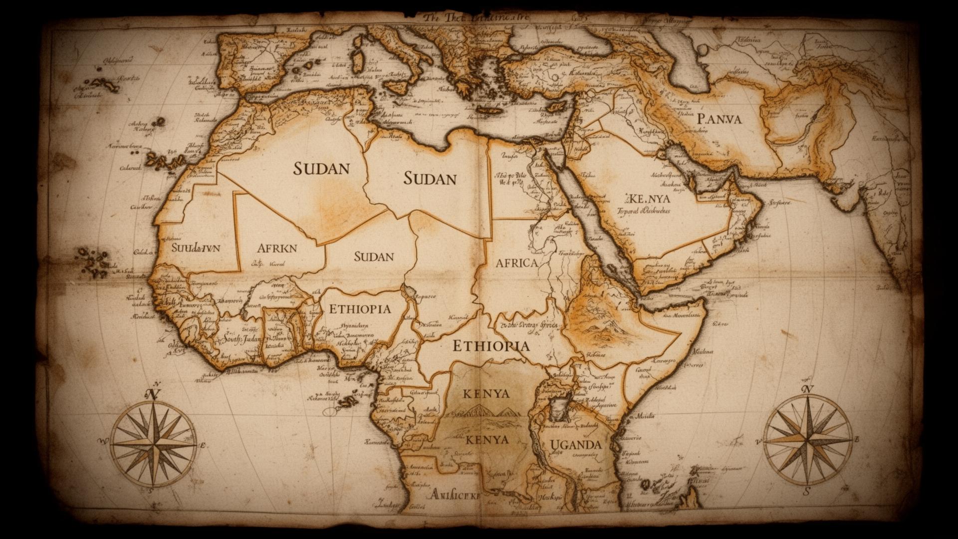 Antique map of East Africa
